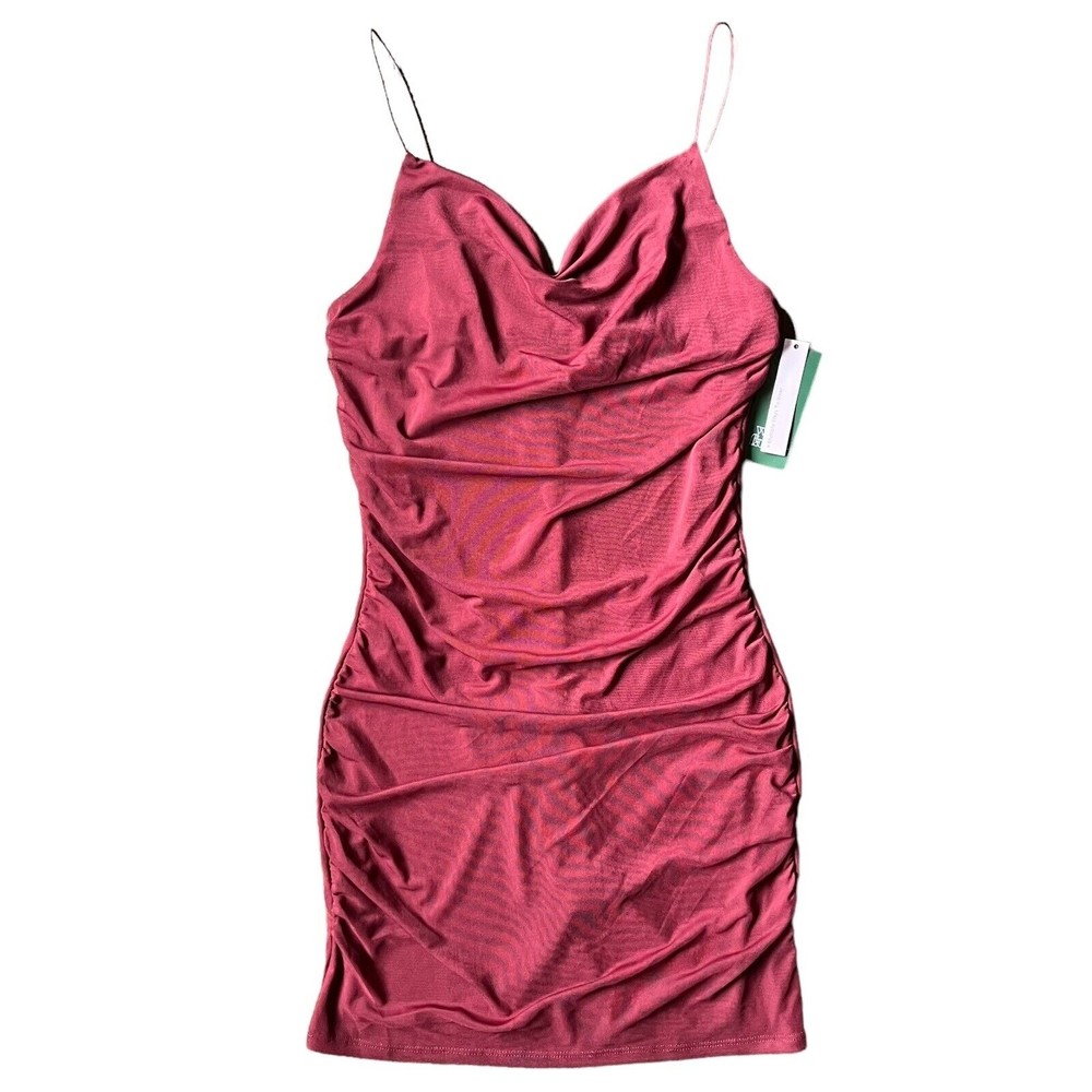 Ruched Mesh Bodycon Dress Wild Fable Size Small S Berry Red Sleeveless Mini